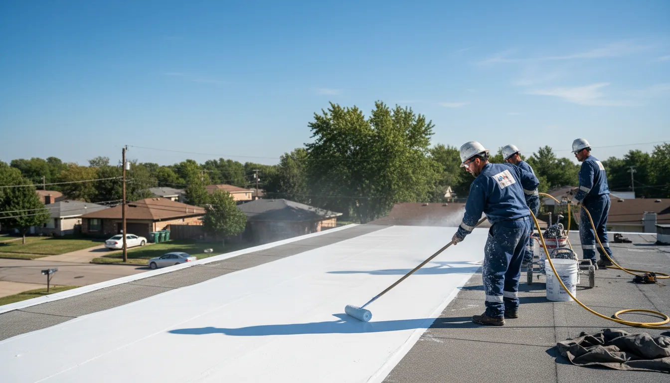 Commercial roof coating in Midnight, MS near me
